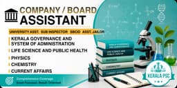 Kerala Governance and System of Administration, Life Science and Public Health, Physics, Chemistry, Current Affairs